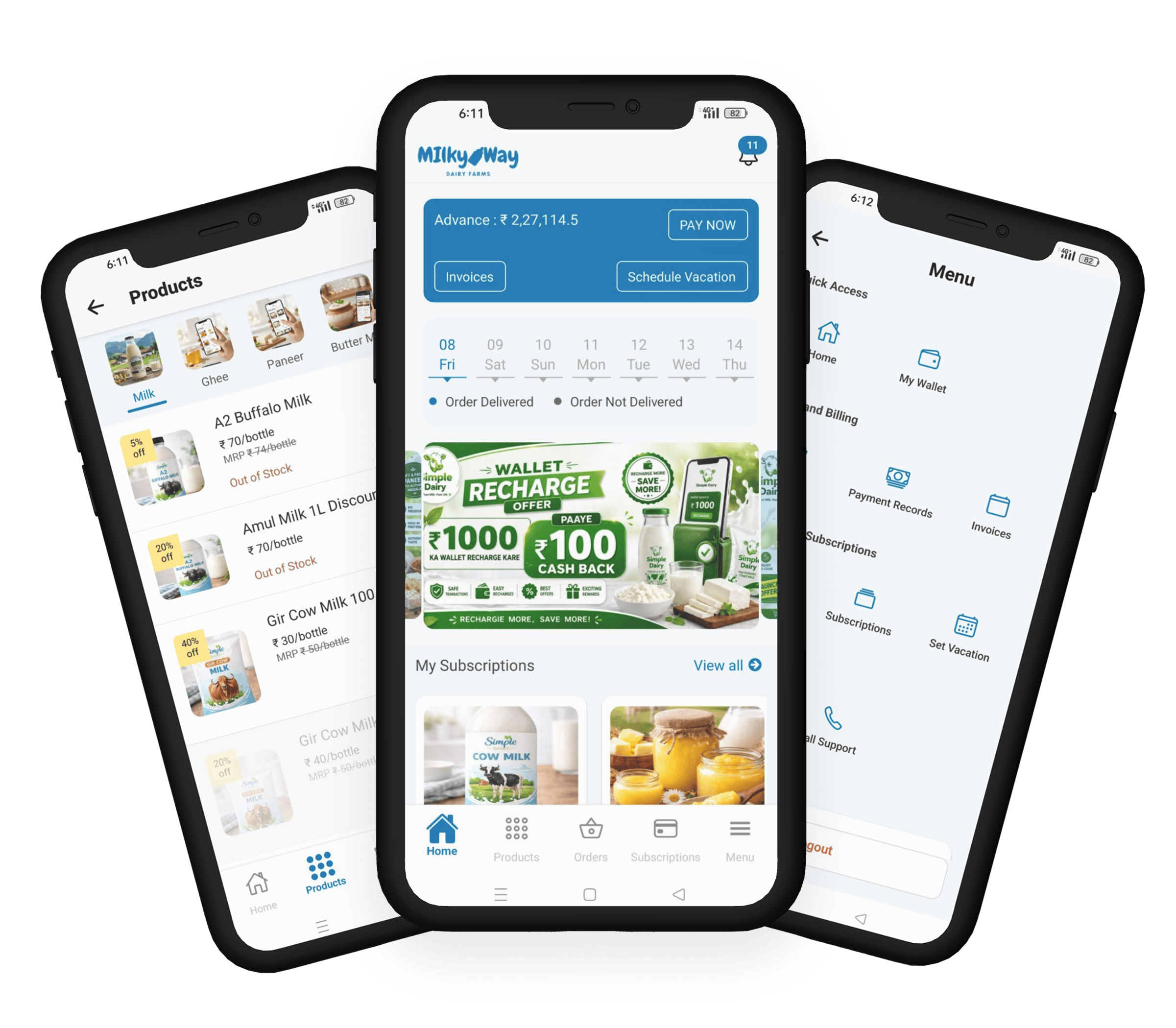 White-label dairy customer apps on Android — Simple Dairy publishes each dairy a branded e-commerce app under their own business name